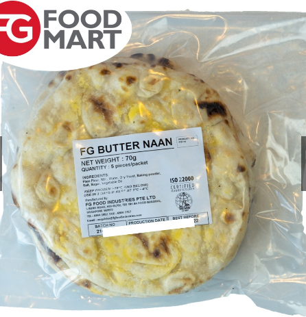 FG Butter Naan 70gm (baked/frozen) , 10pkt (5pcs)