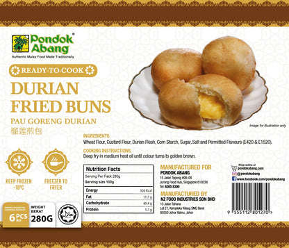 PONDOK ABANG, Fried Buns Durian, 6 pcs, 280g