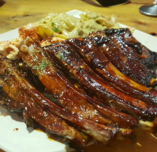 Lamb Ribs - Full Portion w/ 3 sides (MEAT & SALT)