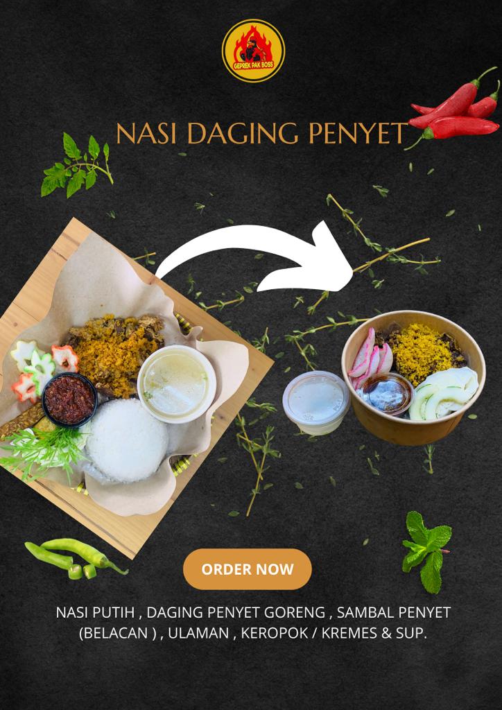 Nasi Daging Penyet (GEPREK PAK BOSS)