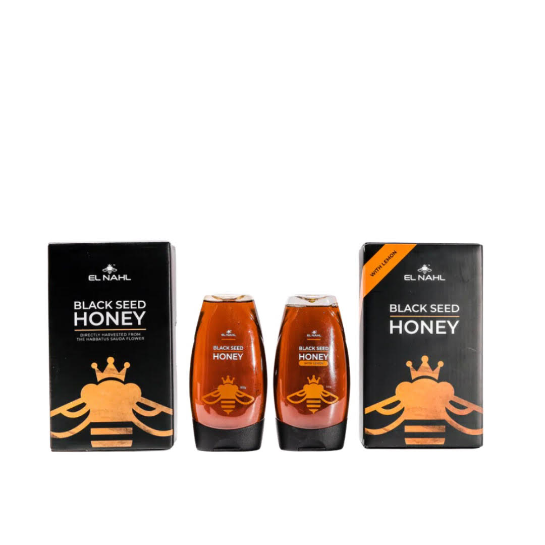 HONEY (ELNAHL), Squeeze Bottle Set - 1x Black Seed Honey + 1x Black Seed Honey With Lemon